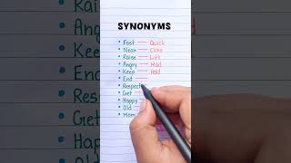 Synonyms Vocabulary Learning 🔥📖 english grammar education learning synonyms [upl. by Damara]