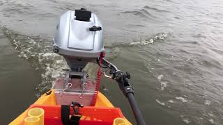 Honda Outboard 23 HP on NuCanoe Frontier 10 [upl. by Akinar155]