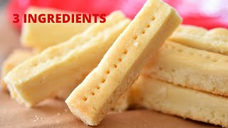 3Ingredient Shortbread Cookies Recipe  Easy Shortbread Cookies [upl. by Ecneralc]