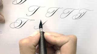 Modern calligraphy letter quotTquot [upl. by Llednek]