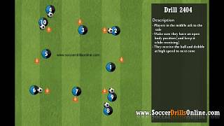 Receiving with open body position  Soccer Drill 2404 [upl. by Portland114]