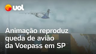 Voepass veja o momento da queda da aeronove em animação da Cenipa vídeo [upl. by Walkling]