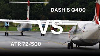 Dash 8 Q400 VS ATR 72500  THE ENGINEPOWER BATTLE [upl. by Azeret]