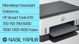 Mürekkep Haznesini Doldurma  HP Smart Tank 670 720 750 790 6000 7000 7300 7600 Yazıcı  HP Support [upl. by Fen]