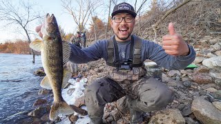 Open Water Shore Fishing For Spring Walleyes [upl. by Aleahc]