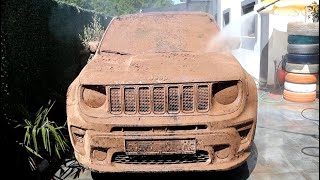 5 YEARS UNWASHED CAR  Wash the Dirtiest Jeep Renegade [upl. by Witte]