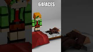 Good Night Villager Kids Cloth simulation in Minecraft【minecraftanimation】 [upl. by Neehsar472]