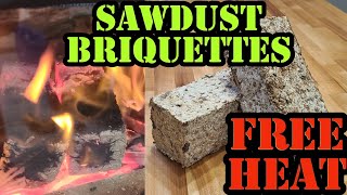 Sawdust Briquettes  Free heat [upl. by Nyrb]