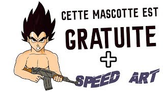 🔥 Speed Art mascotte Gratuite Vegeta 🔥 [upl. by Buote]