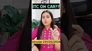 Input Tax Credit ITC on Cars  GST Rules [upl. by Pegeen177]