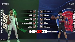 NBA 2K25 PS5  Bucks vs Pistons  InSeason Tournament  Full Gameplay  MyNBA [upl. by Puto]