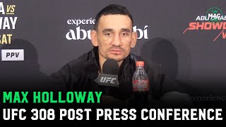 Max Holloway on Ilia Topuria loss quotThis isnt a funeral Ill be backquot  UFC 308 Post Presser [upl. by Haizek223]