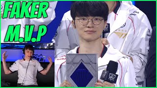 Caedrel Reacts To Faker Getting Finals MVP [upl. by Fi120]