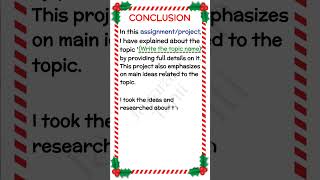 how to write conclusion in project  how to make assignments conclusion  conclusion school project [upl. by Adel]