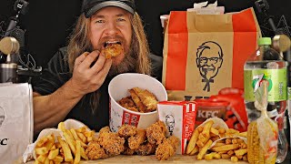 ASMR Eating KFC Gravy Triple Bucket Crispy Crunchy Triggers [upl. by Adoh659]