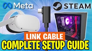 HOW TO PLAY STEAM VR GAMES ON META QUEST 2 or 3  Link Cable Setup Guide 2023 [upl. by Allez]