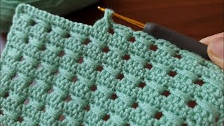 How to make super easy Crochet Pattern Blanket Crochet Tutorial  beginners  Loop2loopw1y [upl. by Namaj]