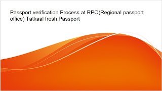 Passport verification Process at RPOpassport office [upl. by Larry461]