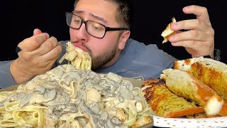 Fettuccini Chicken Alfredo Mukbang [upl. by Elauqsap612]