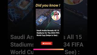 Saudi Arabia has unveiled all the 15 Stadiums to host FIFA WORLD CUP 🔥  didyouknow [upl. by Atnahc]