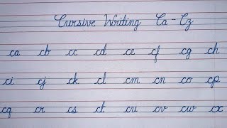 English Cursive writing practice for beginners a to z  cursive letter connection small letter cacz [upl. by Eseenaj]