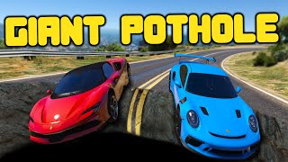 Stealing Cars Using a Giant Pothole in GTA RP [upl. by Marcela]