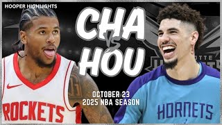 Charlotte Hornets vs Houston Rockets Full Game Highlights  Oct 23  2025 NBA Season [upl. by Northrup]