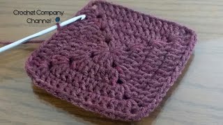 كروشيه مربع بغرزه العامود شكل مربع دروس تعليم الكروشيهHow to crochet a solid granny square [upl. by Elfstan]