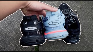 LED vs NO LED Balenciaga LED Track Black Sneaker Review  ON FOOT [upl. by Lebatsirc]