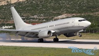 Transatlantic Flight From Canada  Boeing 7377HJC BBJ Landing at Split airport SPULDSP [upl. by Hayton]