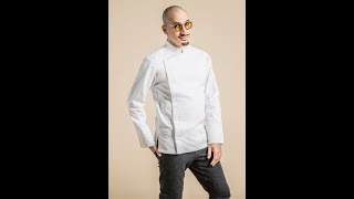 veste cuisine homme FIRENZE BLANC [upl. by Enitsahc409]