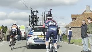 Matthew Brennan new VismaLease a Bike closes 3 minutes on peloton after crash in Nokere U19 2023 [upl. by Ailedamla663]