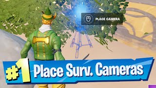 Receive Your Next Objective at Mighty Monument amp Place Surveillance Cameras Location  Fortnite [upl. by Suiram857]