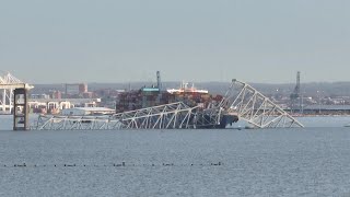 Images of the collapsed Baltimore bridge  AFP [upl. by Stclair]