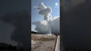 Hydrothermal explosion sends tourists running at Yellowstone National Park [upl. by Miehar]