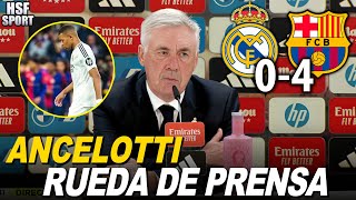 Rueda de prensa CARLO ANCELOTTI post partido REAL MADRID 0 BARCELONA 4 [upl. by Eelrebmyk]