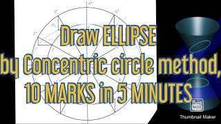 Engineering graphics for BtechConstruction of ellipse by concentric circle method freehand tricks [upl. by Niltiac594]