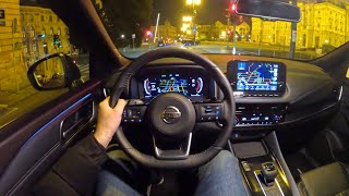 NISSAN Qashqai 2022  NIGHT POV test drive digital cockpit ambient lights FWD 158 HP CVT [upl. by Nahtanod789]