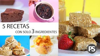 5 RECETAS SALUDABLES con solo 3 INGREDIENTES cada una  Súper FÁCILES [upl. by Abroms]