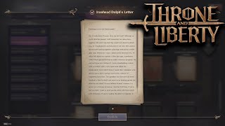 Ironhead Dolphs Letter  Near Starlight Observatory Ruins Collection Codex THRONE AND LIBERTY [upl. by Yhtur]