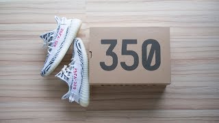 Adidas Yeezy Boost 350 V2 Zebra  overview plus onfeet [upl. by Naryk]