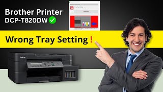 Wrong tray setting Brother Printer DCP T820DW  How to fix wrong tray setting in Brother Printer [upl. by Hurst474]