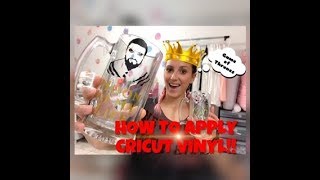 HOW TO APPLY CRICUT VINYL TO A GLASS MUG  Game of Thrones Theme [upl. by Lemmueu]