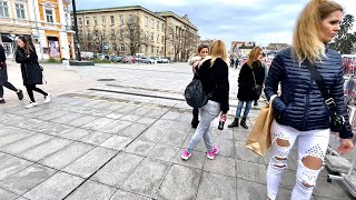 🇧🇬4k BULGARIA has BEAUTIFUL women💃🏼 Ruse old town walk  the biggest port town February 2022 [upl. by Lonnard461]