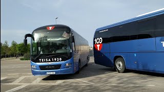 Circulación autobuses autocares Teisa Sarfa Sagalés Ampsa estación autobuses Girona  Abril 2022 [upl. by Autrey272]