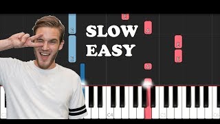 LWIAY PEWDIEPIE INTRO  DAY BY DAVE SLOW EASY PIANO TUTORIAL [upl. by Guillemette]