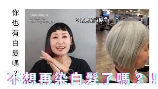 不想再染白髮了｜有哪些方式可以選擇呢｜白髮的各種樣子｜繼續聊白髮｜3D聊頭髮｜Sandy Chang 3D [upl. by Des]