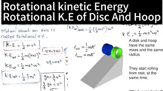 Rotational Kinetic Energy  Rotational Kinetic Energy of Disc and Hoop  Circular Motion  Class 11 [upl. by Merv636]