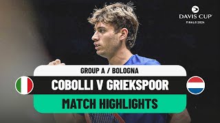 Cobolli v Griekspoor Highlights  Italy v Netherlands Davis Cup 2024 Finals Group Stage [upl. by Charmane]