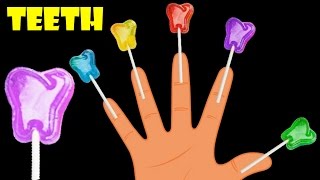 Teeth Lollipop Finger Family Rhymes lollipops Cartoon Animation for Kids [upl. by Amlas]